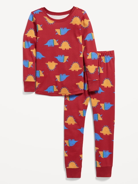 Printed Snug-Fit Pajama Set for Toddler & Baby - Beige