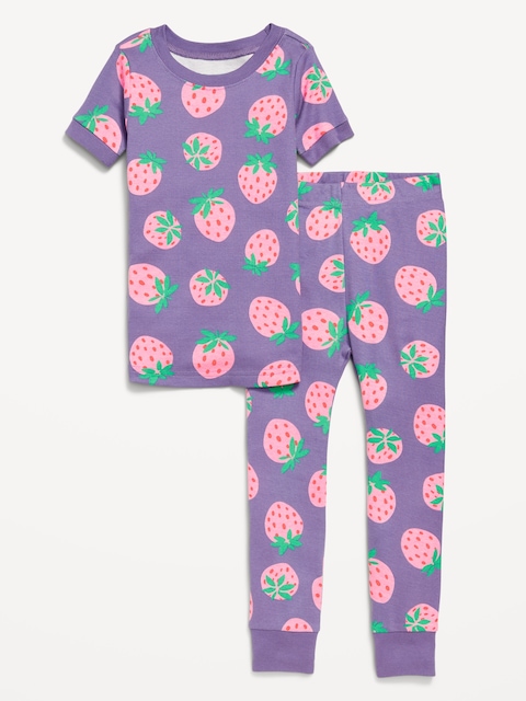 Snug-Fit Printed Pajama Set for Toddler & Baby - Gray