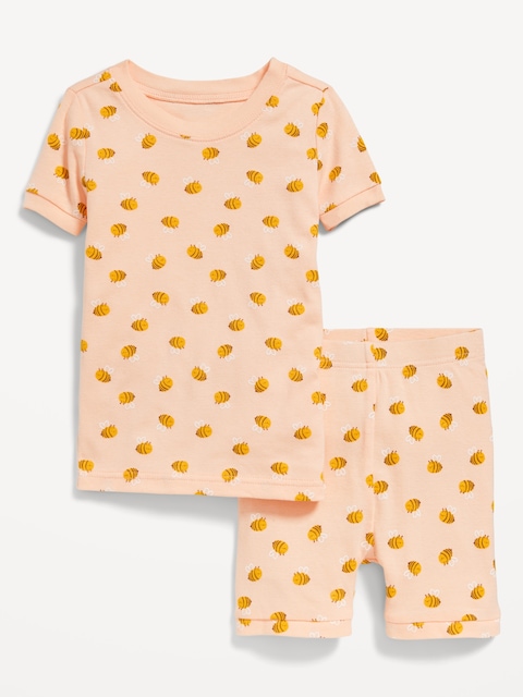 Printed Snug-Fit Pajama Set for Toddler & Baby - Yellow