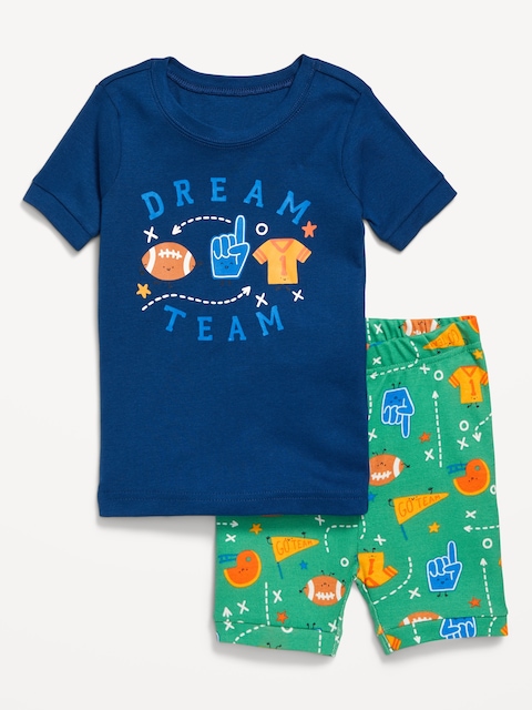 Snug-Fit Graphic Pajama Set for Toddler & Baby - Beige